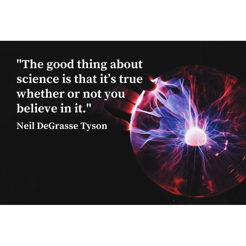 Neil DeGrasse Tyson Quote: Science White Modern Wood Framed Art Print by ArtsyQuotes