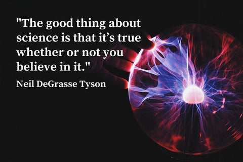 Neil DeGrasse Tyson Quote: Science Black Ornate Wood Framed Art Print with Double Matting by ArtsyQuotes