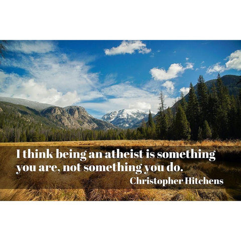 Christopher Hitchens Quote: Atheist White Modern Wood Framed Art Print by ArtsyQuotes