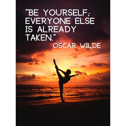 Oscar Wilde Quote: Already Taken Black Modern Wood Framed Art Print with Double Matting by ArtsyQuotes