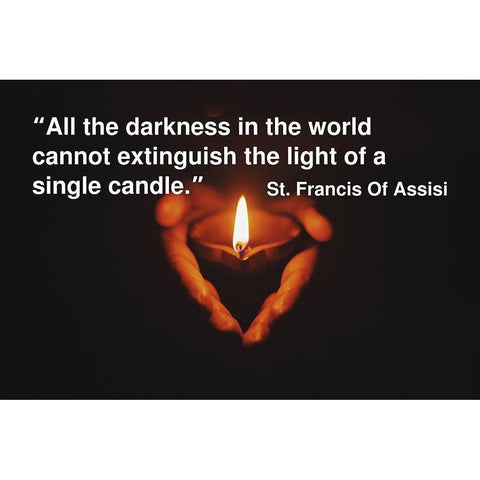 Saint Francis of Assisi Quote: Single Candle Black Modern Wood Framed Art Print by ArtsyQuotes