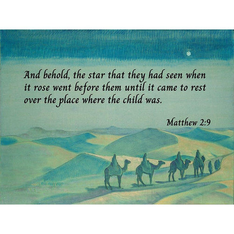 Bible Verse Quote Matthew 2:9, Nicholas Roerich - Star of Mother of the World Black Modern Wood Framed Art Print with Double Matting by ArtsyQuotes