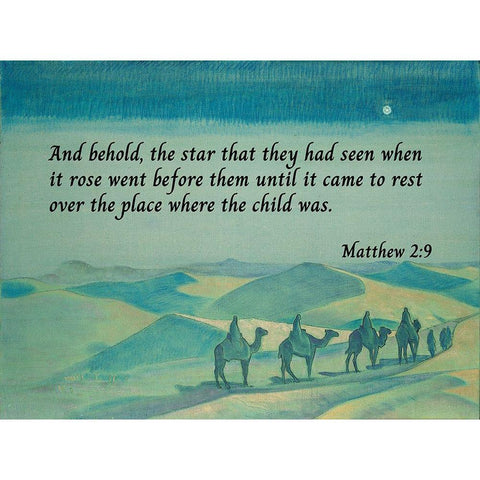 Bible Verse Quote Matthew 2:9, Nicholas Roerich - Star of Mother of the World White Modern Wood Framed Art Print by ArtsyQuotes