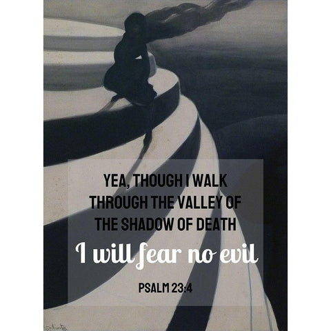 Bible Verse Quote Psalm 23:4, Leon Spilliaert - Vertigo 2 White Modern Wood Framed Art Print by ArtsyQuotes