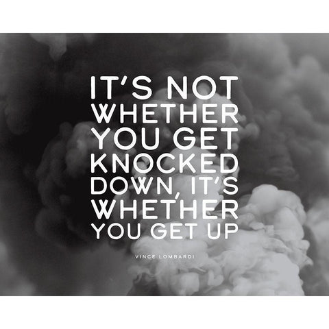 Vince Lombardi Quote: Get Knocked Down Black Modern Wood Framed Art Print by ArtsyQuotes