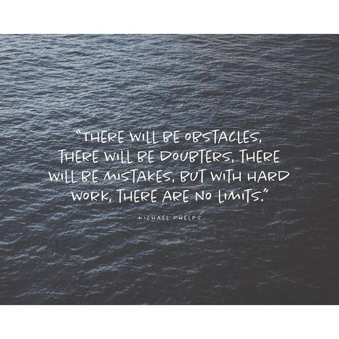 Michael Phelps Quote: There Will be Obstacles Gold Ornate Wood Framed Art Print with Double Matting by ArtsyQuotes