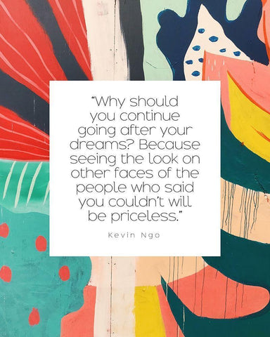 Kevin Ngo Quote: Dreams White Modern Wood Framed Art Print with Double Matting by ArtsyQuotes