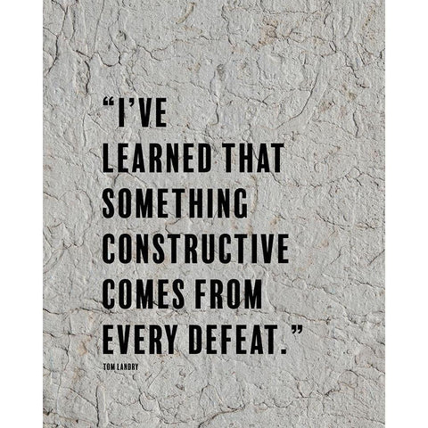 Tom Landry Quote: Every Defeat Black Modern Wood Framed Art Print by ArtsyQuotes