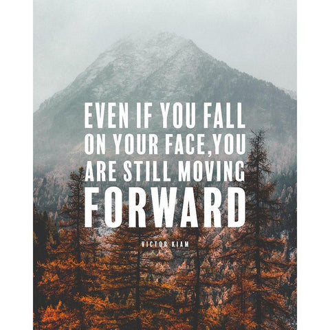 Victor Kiam Quote: Still Moving Forward Black Modern Wood Framed Art Print by ArtsyQuotes