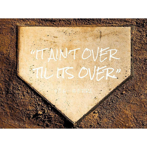 Yogi Berra Quote: Til Its Over Gold Ornate Wood Framed Art Print with Double Matting by ArtsyQuotes