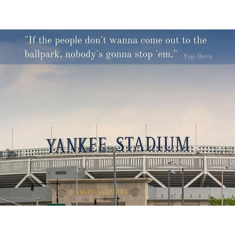 Yogi Berra Quote: Ballpark Gold Ornate Wood Framed Art Print with Double Matting by ArtsyQuotes