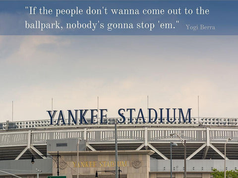 Yogi Berra Quote: Ballpark Black Ornate Wood Framed Art Print with Double Matting by ArtsyQuotes