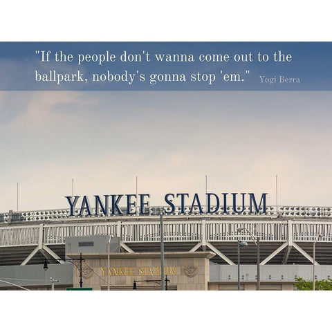 Yogi Berra Quote: Ballpark White Modern Wood Framed Art Print by ArtsyQuotes