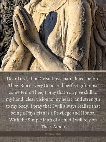 Physicians Prayer Quote: Great Physician Black Ornate Wood Framed Art Print with Double Matting by ArtsyQuotes