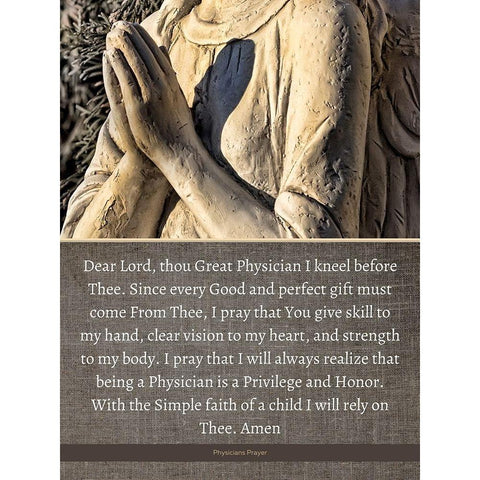 Physicians Prayer Quote: Great Physician Gold Ornate Wood Framed Art Print with Double Matting by ArtsyQuotes