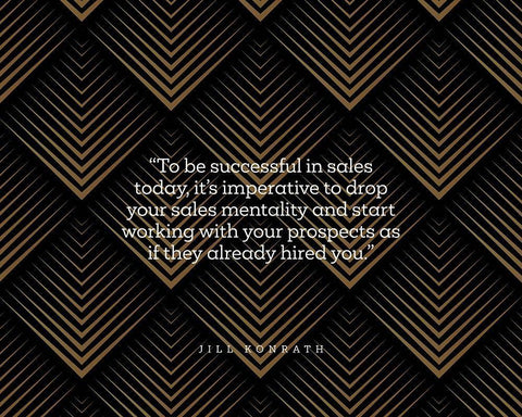 Jill Konrath Quote: Successful in Sales Black Ornate Wood Framed Art Print with Double Matting by ArtsyQuotes