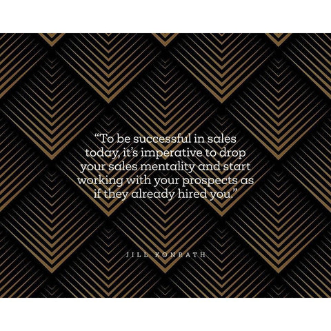 Jill Konrath Quote: Successful in Sales Gold Ornate Wood Framed Art Print with Double Matting by ArtsyQuotes