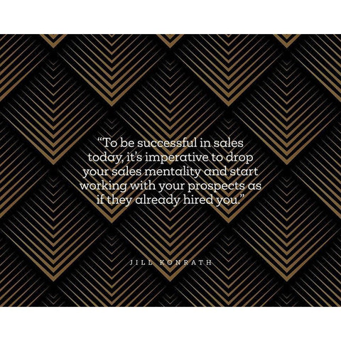 Jill Konrath Quote: Successful in Sales Black Modern Wood Framed Art Print by ArtsyQuotes