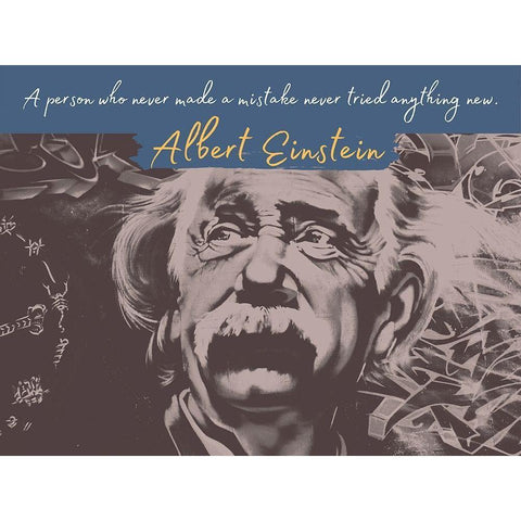 Albert Einstein Quote: Never Made a Mistake White Modern Wood Framed Art Print by ArtsyQuotes