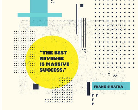 Frank Sinatra Quote: Massive Success Black Ornate Wood Framed Art Print with Double Matting by ArtsyQuotes