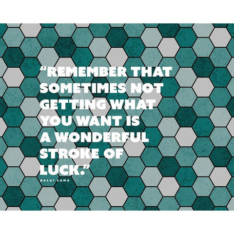 Dalai Lama Quote: Stoke of Luck Gold Ornate Wood Framed Art Print with Double Matting by ArtsyQuotes