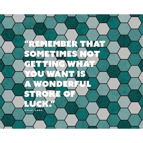 Dalai Lama Quote: Stoke of Luck Black Modern Wood Framed Art Print with Double Matting by ArtsyQuotes