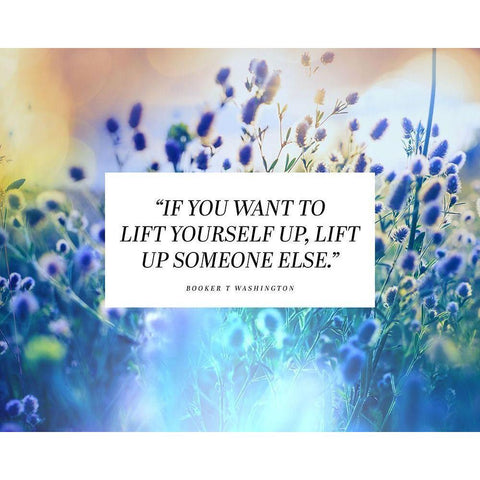 Booker T. Washington Quote: Lift Yourself Up White Modern Wood Framed Art Print by ArtsyQuotes