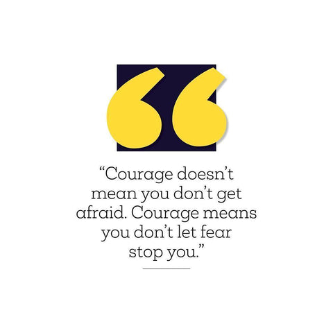 Artsy Quotes Quote: Courage Black Ornate Wood Framed Art Print with Double Matting by ArtsyQuotes