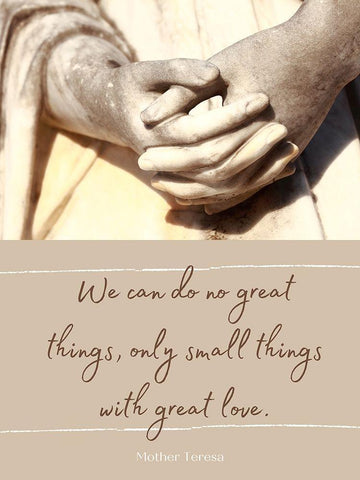 Mother Teresa Quote: Great Things White Modern Wood Framed Art Print with Double Matting by ArtsyQuotes