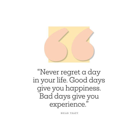 Brian Tracy Quote: Never Regret Black Ornate Wood Framed Art Print with Double Matting by ArtsyQuotes