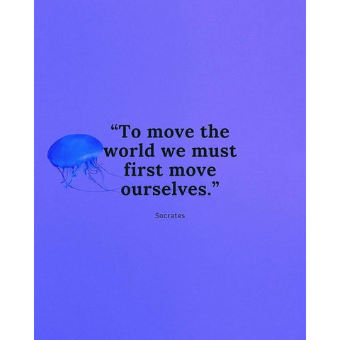 Socrates Quote: Move Ourselves Black Modern Wood Framed Art Print by ArtsyQuotes