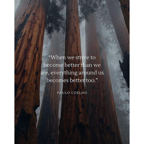 Paulo Coelho Quote: Become Better White Modern Wood Framed Art Print by ArtsyQuotes