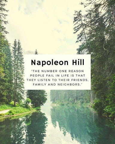 Napolean Hill Quote: One Reason White Modern Wood Framed Art Print with Double Matting by ArtsyQuotes