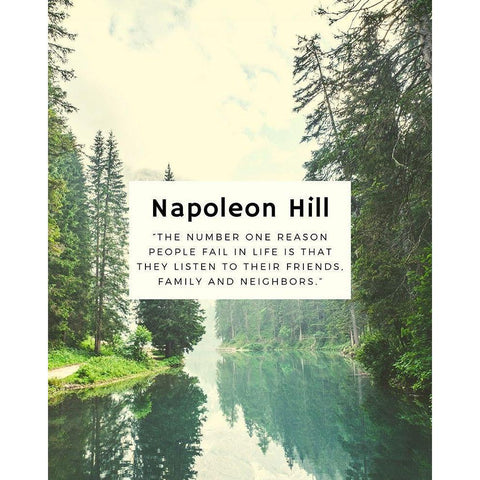 Napolean Hill Quote: One Reason Black Modern Wood Framed Art Print with Double Matting by ArtsyQuotes