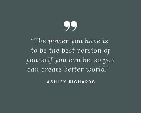 Ashley Richards Quote: Best Version of Yourself Black Ornate Wood Framed Art Print with Double Matting by ArtsyQuotes