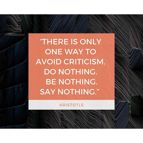 Aristotle Quote: Avoid Criticism Black Modern Wood Framed Art Print with Double Matting by ArtsyQuotes