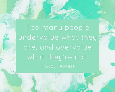 Malcolm Forbes Quote: Undervalue Black Ornate Wood Framed Art Print with Double Matting by ArtsyQuotes