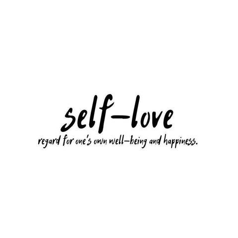 Artsy Quotes Quote: Self Love Black Modern Wood Framed Art Print with Double Matting by ArtsyQuotes