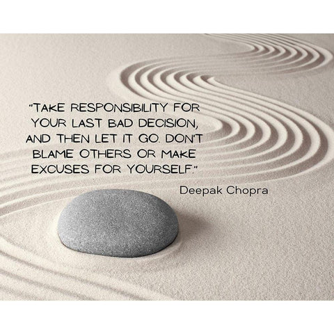 Deepak Chopra Quote: Take Responsibility Gold Ornate Wood Framed Art Print with Double Matting by ArtsyQuotes