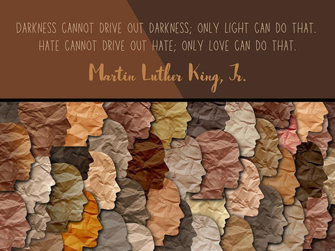 Martin Luther King, Jr. Quote: Hate Cannot Drive Out Hate Black Ornate Wood Framed Art Print with Double Matting by ArtsyQuotes