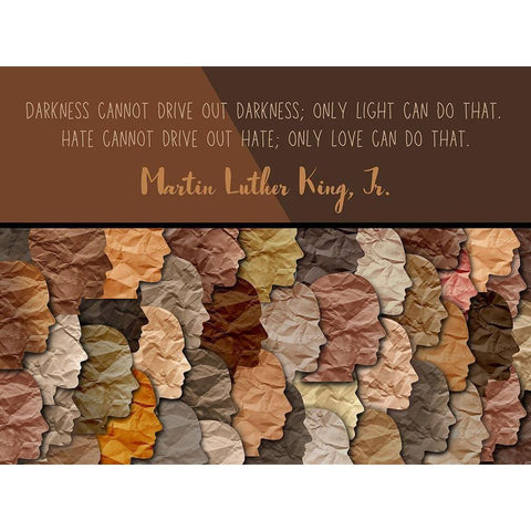 Martin Luther King, Jr. Quote: Hate Cannot Drive Out Hate Gold Ornate Wood Framed Art Print with Double Matting by ArtsyQuotes