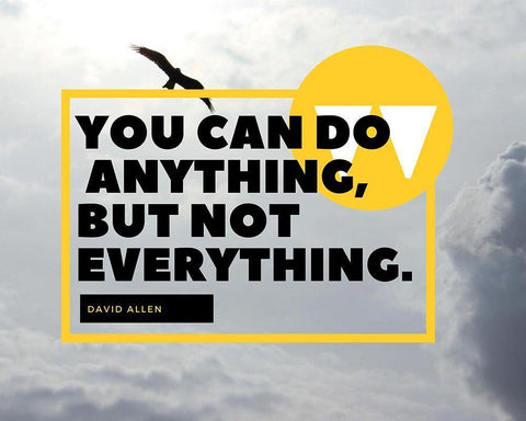 David Allen Quote: You Can do Anything White Modern Wood Framed Art Print with Double Matting by ArtsyQuotes