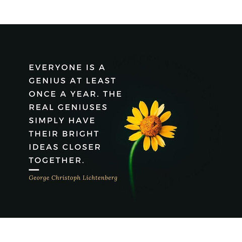 Georg Christoph Lichtenberg Quote: Real Geniuses White Modern Wood Framed Art Print by ArtsyQuotes