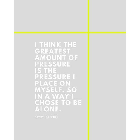 Cathy Freeman Quote: Pressure White Modern Wood Framed Art Print by ArtsyQuotes