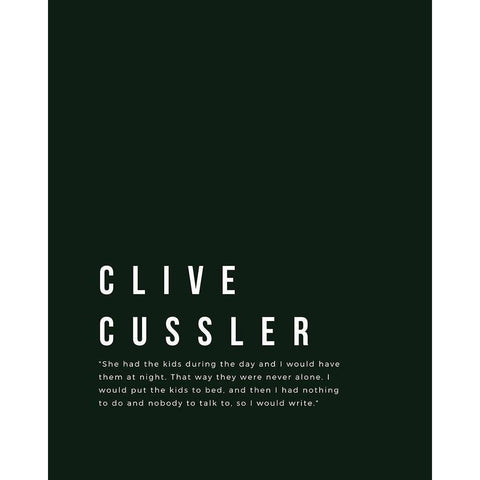 Clive Cussler Quote: Kids Black Modern Wood Framed Art Print by ArtsyQuotes