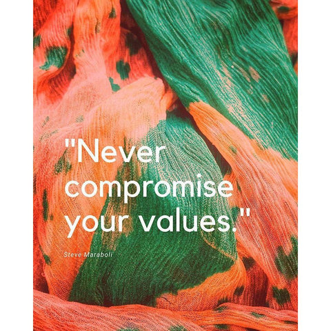 Steve Maraboli Quote: Never Compromise White Modern Wood Framed Art Print by ArtsyQuotes