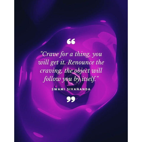 Swami Sivananda Quote: Renounce the Craving Gold Ornate Wood Framed Art Print with Double Matting by ArtsyQuotes