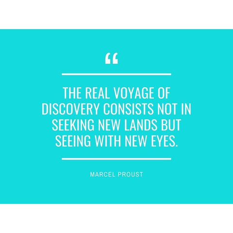 Marcel Proust Quote: The Real Voyage Black Modern Wood Framed Art Print with Double Matting by ArtsyQuotes
