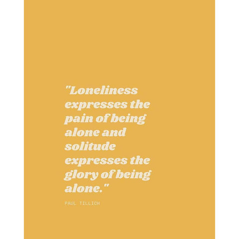 Paul Tillich Quote: Solitude Black Modern Wood Framed Art Print by ArtsyQuotes