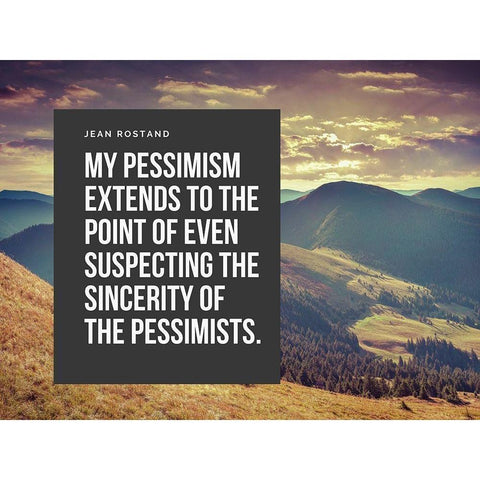 Jean Rostand Quote: My Pessimism Gold Ornate Wood Framed Art Print with Double Matting by ArtsyQuotes